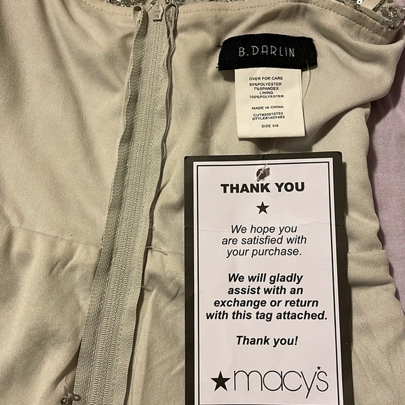 NWT from Macy’s Dress sequence silver 
Juniors size 5/6 - Picture 12 of 16